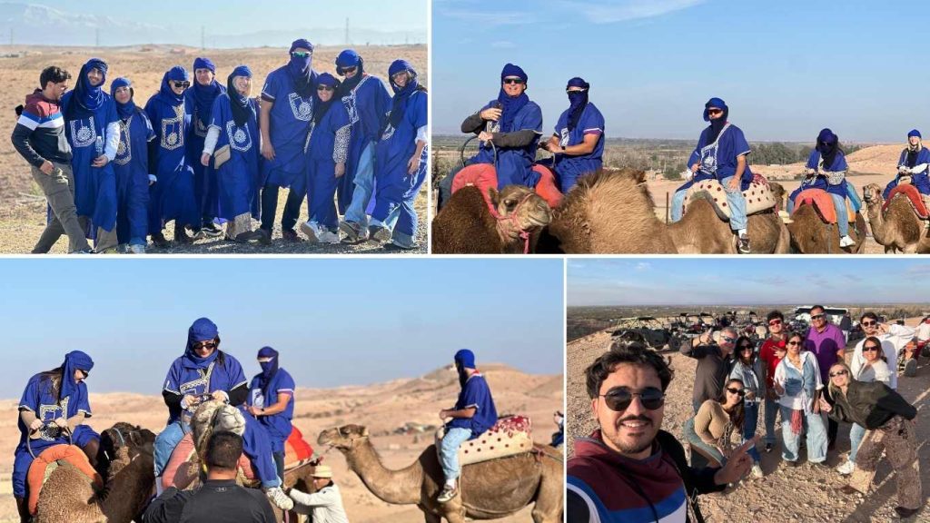 Giro in cammello al tramonto nel deserto di Agafay da Marrakech