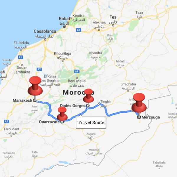 Strada da Marrakech al deserto del Sahara attraverso le montagne dell'Atlante.