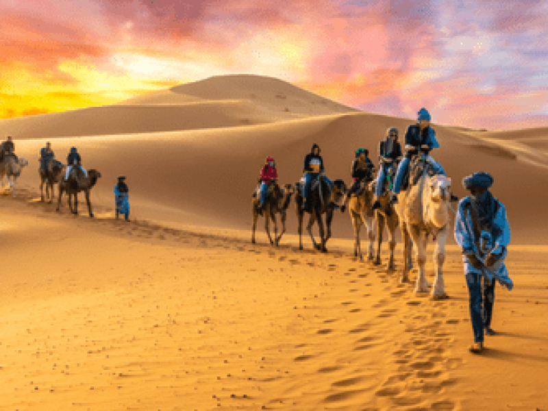 Sunset Camel Trek In Merzouga Desert